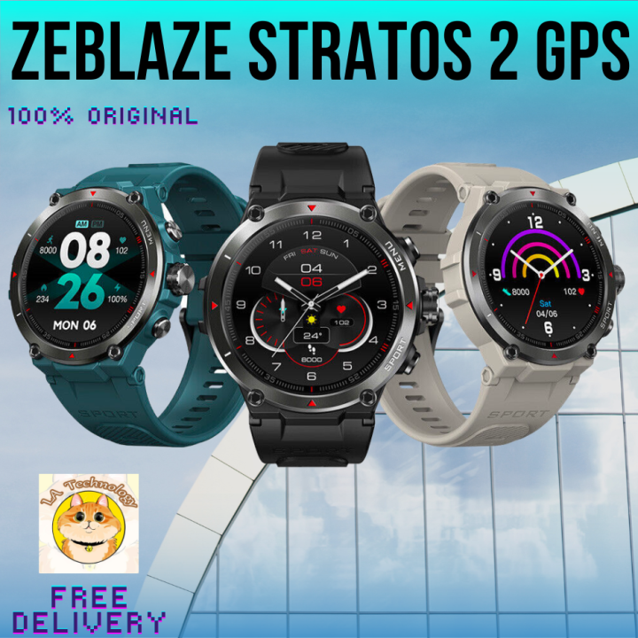 【Ready Stock】Zeblaze Stratos 2 GPS Smartwatch 1.3inch AMOLED Display ...