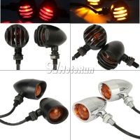 2pcs Retro Grille Motorcycle Turn Signal Lights For Suzuki Boulevard Intruder Volusia Marauder M109R M50 M90 M95 C109R C50 C90