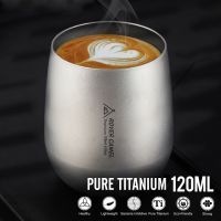 120ml/255ml Ultralight Titanium Double Wall Insulated Water Cup Tea Cup Mug for Outdoor Camping Hiking Backpacking Home Office