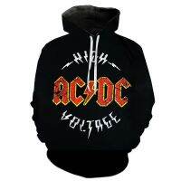 2023 NEWSpring ฤดูใบไม้ร่วงใหม่ ACDC Cool Men S Hoodie 3d พิมพ์สีดำผู้ชายสบายเสื้อ Streetwear