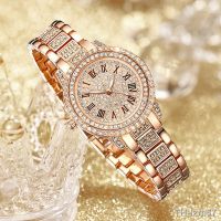 ⌚ 2021 tide Roman numerals luxury set auger lady watch fashion simple steel belt wrist