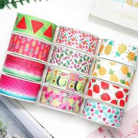 5 Yards Summer Fruit Watermelon Printed Grosgrain Satin Ribbons For Bows DIY Craft Decoration Packaging Supplies. 63407 Gift Wrapping  Bags