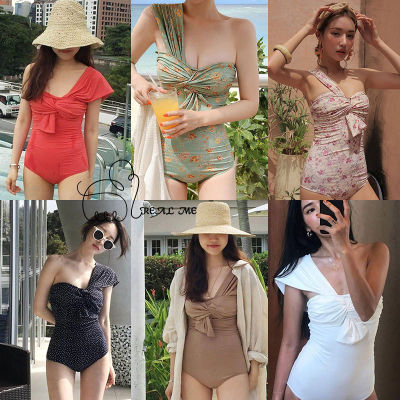 ชุดว่ายน้ำวันพีช  ชุดว่ายน้ำผู้หญิง  One-piece  swimsuit  ชุดว่ายน้ำวันพีช  เปิดไหล่เซ็กซี่เบาๆ