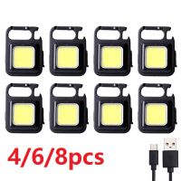 CW8มินิไฟฉาย LED แบบพกพา USB ชาร์จไฟทำงาน800 Lumens สดใสพวงกุญแจแสงกระเป๋าขนาดเล็กไฟฉายสำหรับกลางแจ้ง