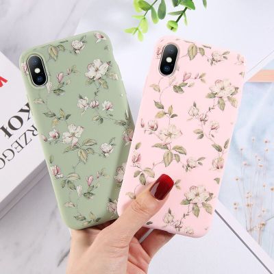 Ottwn Flowers Phone Case For iPhone 11 12 13 14 Pro Max 7 8 6s 14Plus X XR XS Max Leaves Floral Colorful Soft TPU Silicone Cover