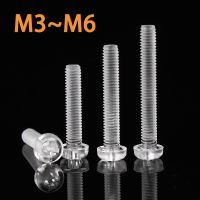 20/30/50PCS M3 M4 M5 M6 Transparent Acrylic Cross Round Head Nylon Screws Plastic Phillips Screw Nails Screws  Fasteners