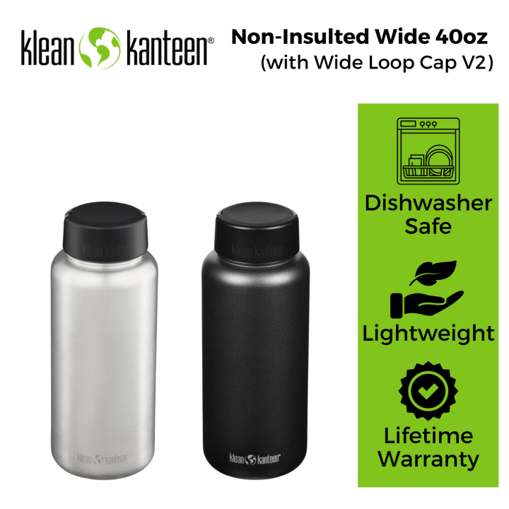 Klean Kanteen Wide Bottle 40 Ounce, Black