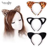 New Short Plush Tiger Leopard Cat Ear Headband Cute Women Girls Kids Party Festival Fantastic Hair Accessories HairBand