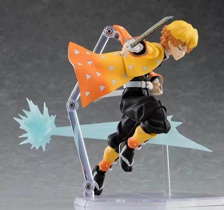 โมเดลตุ๊กตาขยับแขนขาได้พีวีซี14ซม-สำหรับ-demon-slayer-agatsuma-zenitsu-figma-dx-522