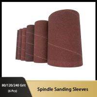 6 Pcs Spindle Sanding Sleeves 80 120 240 Grits Sandpaper for Professional Material Removal Sanding and Resurfacing