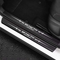 4pcs car Sticker door carbon leather Fiber Sill Plate For Mazda 3 6 CX-7 CX-9 CX-3 CX30 accessories