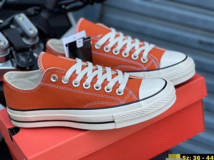 รองเท้าผ้าใบ-converse-all-star-สีแสด-ส้ม-ป้ายดำ-ของมีจำนวนจำกัด-made-in-vietnam-แท้100