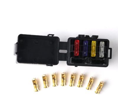 【YF】 4 Way Car Fuse Box Holder Truck Auto Blade with terminal and fuse