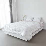 Chăn Chần Bông Flower Beige Vải Ultra Microfiber Chống Bụi