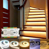 LED Motion Sensor Stair Light Strip COB Dimming Light Wireless Indoor Motion Sensor Night light Flexible LED Strip light 12V DIY