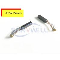 【YF】 2pcs 4x5x15mm 0.15 x0.19 x0.59   Electric Motor Graphite Carbon Brushes Springs   Wires Power Tool