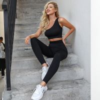 Ensemble Female 2 Pieces Yoga Set Sportswear One Shoulder Tracksuit Workout Gym Outfit Wear Clothing Women Sexy Fitness Leggings