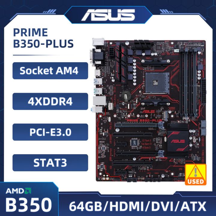 เมนบอร์ด-amd-b350-asus-ไพรม์-b350-plus-เมนบอร์ด-am4-4-ddr4-64gb-pci-e-3-0ม-2-usb3-1-atx-สำหรับ-amd-ryze-7th-gen-a-ซีพียูรุ่น