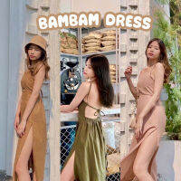 D048 : BAMBAM DRESS เดรสครึ่งแข้งผ่าสูงโชว์หลัง