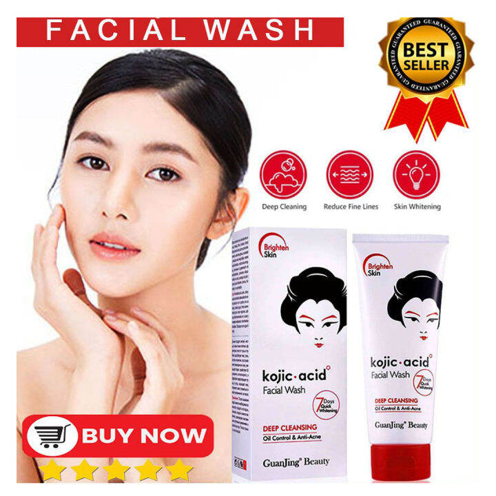 100g Kojic Acid Facial Wash Reduces Wrinkles Repair Damaged Skin Face ...