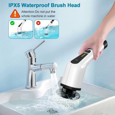 Electric Spin Cordless Scrubber Cleaning Brush Tub Tile Scrubber for HomeTH