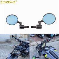 ZORBYZ อลูมิเนียมสีดำ3 4กลมมือจับกระจกด้านข้างสำหรับยามาฮ่า XJ6 FZ8 FZ6 MT10 MT-09 MT-07 MT-03 XSR700 XSR900