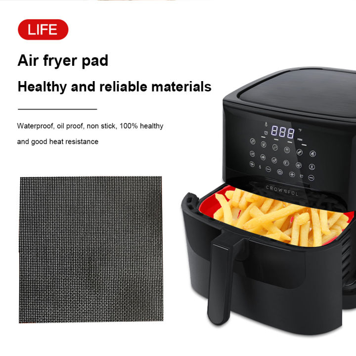 แผ่นซิลิโคนหม้อทอด-air-fryer-2ชิ้นใช้ซ้ำได้สำหรับแกดเจ็ตแคมป์บาร์บีคิวอบขนมของครอบครัว