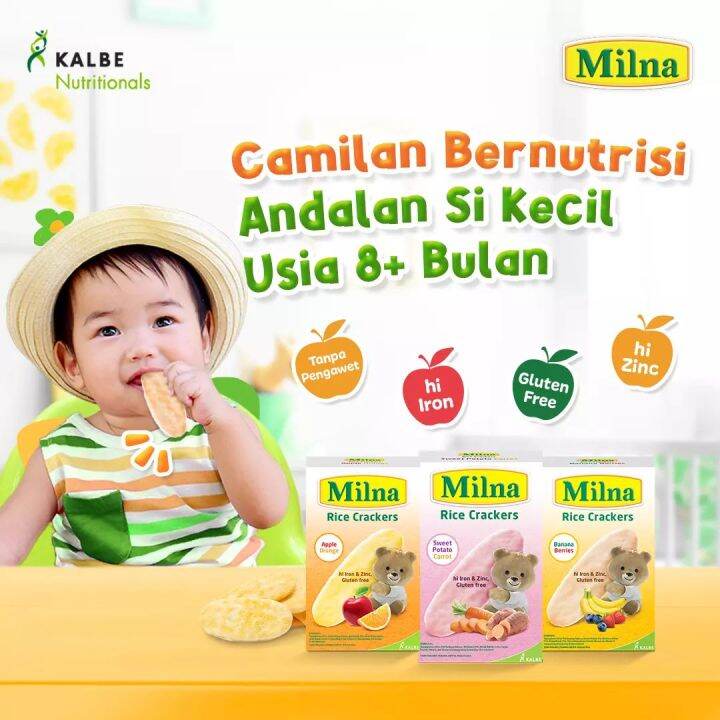 Cemilan Anak Milna Rice Crackers 5x4gr (20g) Dengan Varian Rasa Buah ...