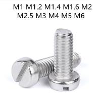 10/50pcs m1 m1.2 m1.4 M1.6 M2 M2.5 M3 M4 M5 M6 304 stainless steel DIN84 Slotted Cap Head Slot Column Round Cheese Head Screw