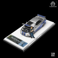 1:64นิสสัน Gtr34เปิดปก Limited Edition ความเร็วและความรักภาพวาดจำลองรถโลหะผสม