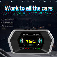 Circle Cool Hd Hud Head-Up Display Obd2 + Gps Smart Meter Digital Car Speedometer สัญญาณเตือนความปลอดภัยน้ำอุณหภูมิน้ำมัน Rpm พร้อมถ้วยดูด【cod】