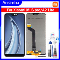 Ansimba ของแท้สำหรับ Xiaomi Mi A2 Lite (Redmi 6 Pro) ชิ้นส่วนจอสัมผัสแอลซีดีของเครื่องแปลงดิจิทัลอะไหล่ทดแทนสำหรับ Xiaomi Mi A2 Lite M1805D1SG LCD