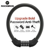 ROCKBROS 87ซม.กุญแจล็อคจักรยานเหล็ก5-รหัสตัวเลข Anti-Theft 1.72ซม.สายยูเอสบีล็อกรหัส PVC ห่อล็อค MTB อุปกรณ์เสริม