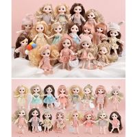 (Popular toys) ใหม่13ที่สามารถเคลื่อนย้ายปล้อง BJD ตุ๊กตา16เซนติเมตร1/12เล่นบ้าน3D ตาแต่งตัวพลาสติกของเล่น DIY สำหรับสาวๆเด็กแฟชั่นของขวัญวันเกิด