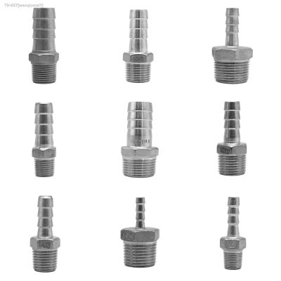 ❏▩ 304 Stainless Steel 1/8 1/4 3/8 1/2 3/4 2 BSP Male Thread Pipe Fitting x 6mm-50mm Barb Hose Tail Pagoda Coupling Connector