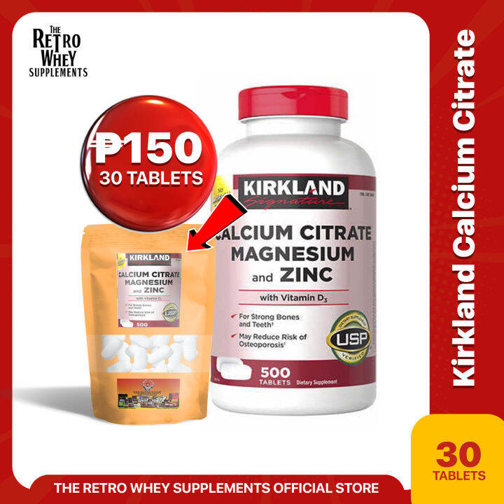 Kirkland Signature Calcium Citrate Magnesium & Zinc, Retail Pack of 30