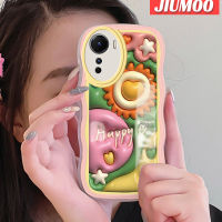 เคส JIUMOO สำหรับ Vivo Y35 Y16 5G Y56 5G เคสลาย3D การ์ตูนแนวดอกทานตะวันสุดสร้างสรรค์สีสันสดใสป้องกันเลนส์กล้องเคสโทรศัพท์แบบใสเคสนิ่มโปร่งใสซิลิโคนกล่องกันกระแทก