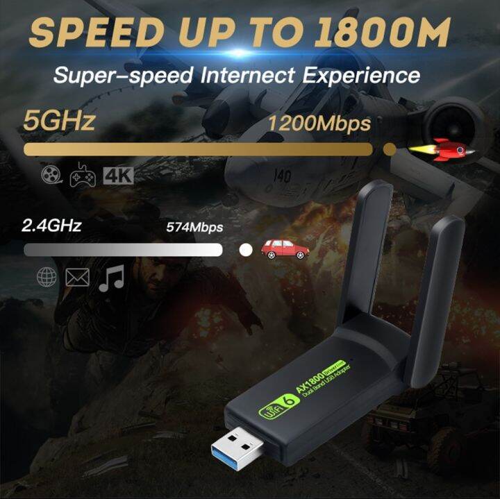 อะแดปเตอร์3-0-wi-fi-6-usb-1800mbps-802-11ax-dual-band-2-4g-5ghz-การ์ดเน็ตเวิร์กเครื่องส่งสัญญาณไวไฟไร้สายสนับสนุนชนะ-rtl8832au-10-11ชิ้น