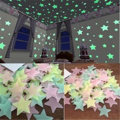 100pcs 3D Stars Glow In The Dark Wall Stickers Luminous Fluorescent Wall Stickers For Kids Baby Room Bedroom Ceiling Home Decor