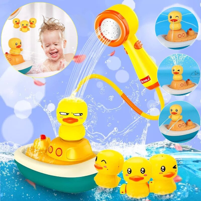 【Familiars】Bath Toy ของเล่นอาบน้ำเป็ดน้อยสีเหลือง สปริงเกลอร์ไฟฟ้า ของเล่นอาบน้ำเด็ก