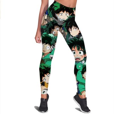 【VV】 Leggings Anime Academia Print Waist Elasticity Female for Outdoor Jogging Pants