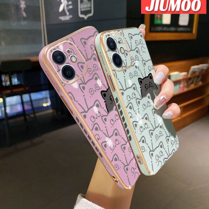 เคส-jiumoo-สำหรับ-infinix-hot-10-play-hot-11-x688-smart-5-2021การ์ตูนแมวน่ารักแฟชั่นใหม่เคสมือถือชุบด้านข้างขอบสี่เหลี่ยมซิลิโคนกันกระแทกฝาปิดเลนส์เต็มรูปแบบเคสป้องกันกล้องเคสนิ่ม