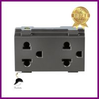 เต้ารับคู่ 3 ขา มีม่านนิรภัย HACO TJ W8416V2-MSBDOUBLE SOCKETS HACO TJ W8416V2-MSB 3 PIN FLAT/ROUND **ทักแชทได้ค่ะ ยินดีบริการ**