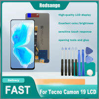 Redsange สำหรับกล้อง Tecno 19หน้าจอ LCD และอะไหล่จอแสดงผลตัวประกอบดิจิตอลสัมผัสกรอบกลางสำหรับกล้อง Tecno 19