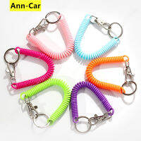 Ann-Car】พวงกุญแจสปริงสีพวงกุญแจเชือกโทรศัพท์มือถือกันการสูญหายสายคล้องแบบสปริงโซ่กุญแจกล้องส่องทางไกล