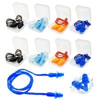 Silicone Anti Lost Ear Plugs Anti Noise Snore Swimming Diving Waterproof Earplugs Reusable With Case Chain Earplugs With Rope