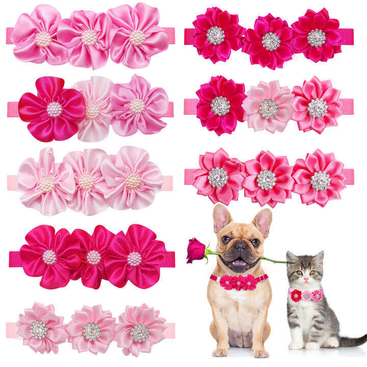 50pcs-วันวาเลนไทน์สุนัข-bowtie-เพชรสีชมพู-gril-สุนัขขนาดเล็ก-cat-bow-tie-สำหรับสุนัขของขวัญวาเลนไทน์อุปกรณ์สุนัขสำหรับสุนัขขนาดเล็ก