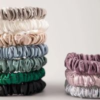 【CW】 Silk Hair Ties Scrunchies 1.5cm Skinnies Headband Elastic Bands Accessories