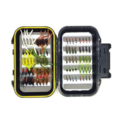 80Pcs/Box Trout Nymph Fly Fishing Lure Dry/Wet Flies Nymphs Ice Fishing Lures Artificial Bait with Boxed