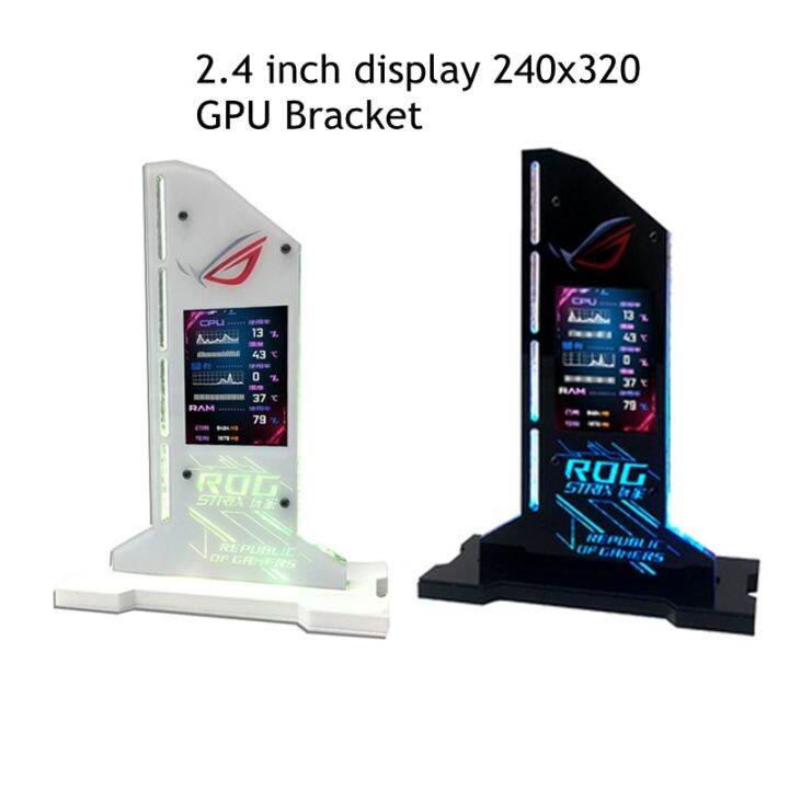 Graphic Video Card Bracket VGA Holder With 2.4 Inch LCD Display Support